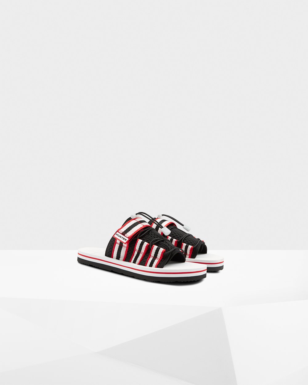 Chinelos Hunter Homem Pretas/Branco/Vermelhas - Original Beach - 67ZFJILNG